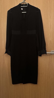 Black Tux Shift Dress from Hobbs Size 6uk UK