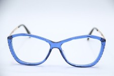 NEW MOSCHINO MOS573 PJP CLEAR BLUE AUTHENTIC DESIGNER EYEGLASSES W/CASE 55-14