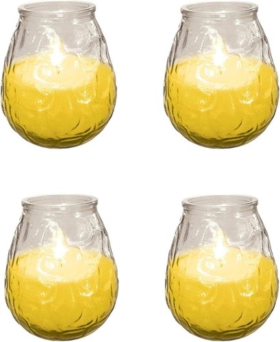 Rustico Citronella Candles - Set of 4 Yellow Outdoor Insect Repellent Jars - Picture 3 of 11