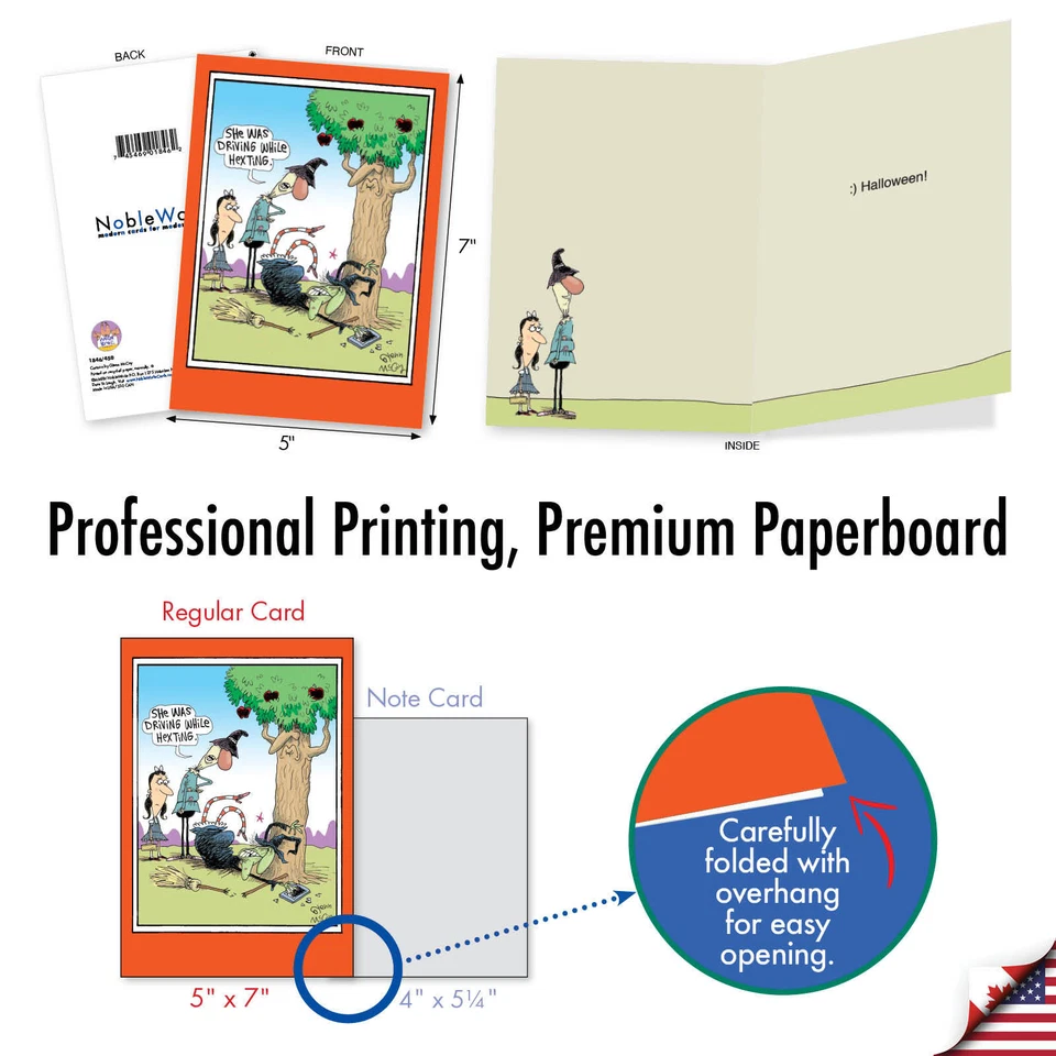 1 Divertida Tarjeta de Felicitación de Halloween - Conducir mientras Hexing - Sobre Incluido, Hecho en EE. UU. Foto 3 de 4