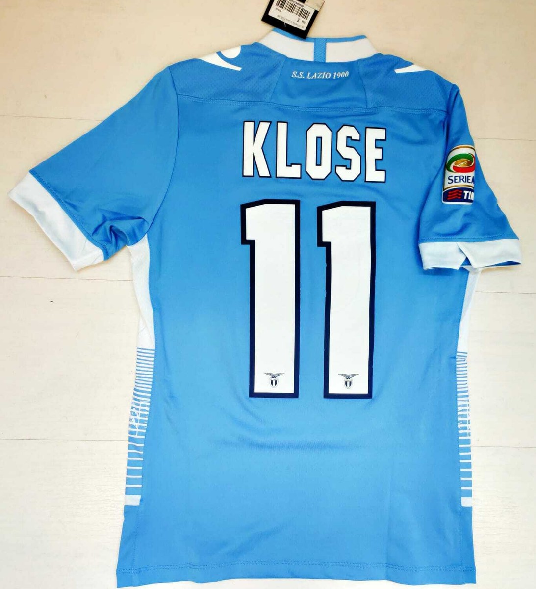 6848 MACRON SS LAZIO MIRO KLOSE 11 MAGLIA GARA HOME 2013 COCCARDA