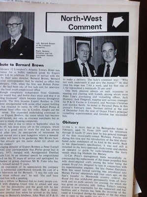 L1c Ephemera 1976 Artikel Export Bottlers Ltd Bernard Brown