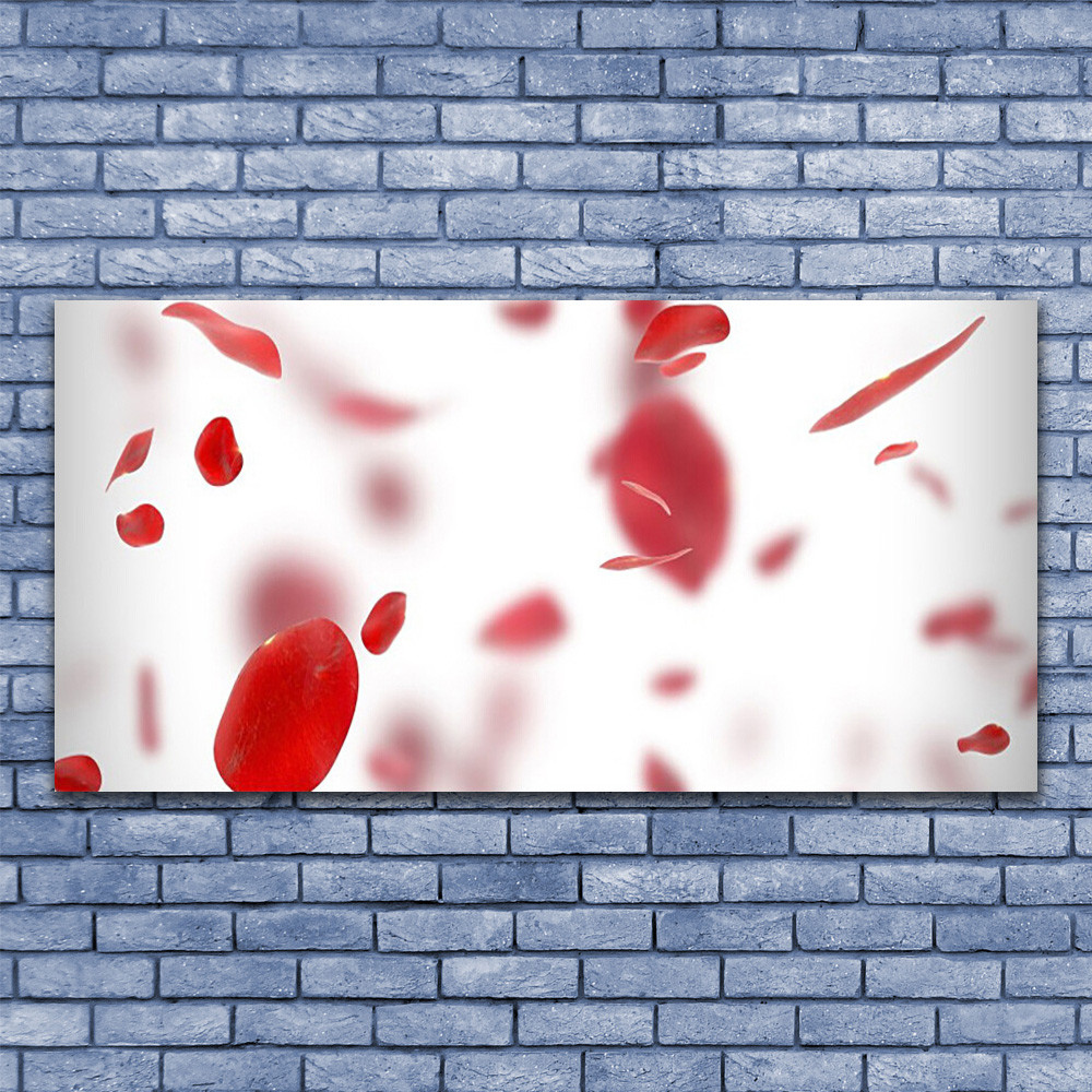 Tableau sous verre 140x70 Floral Pétales De Rose en verre acrylique haute définition