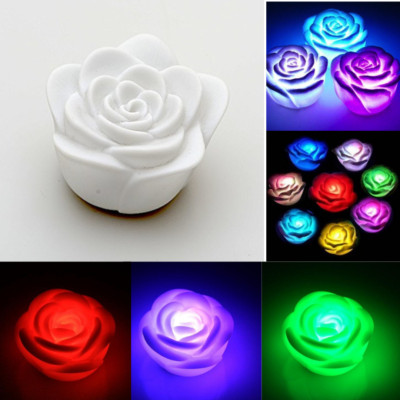 LED Rose Flower Multicolor Luminescent night Light Decoration Candle