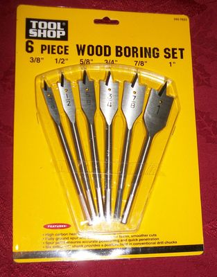TOOL SHOP 6 PIECE WOOD BORING SET- NEW