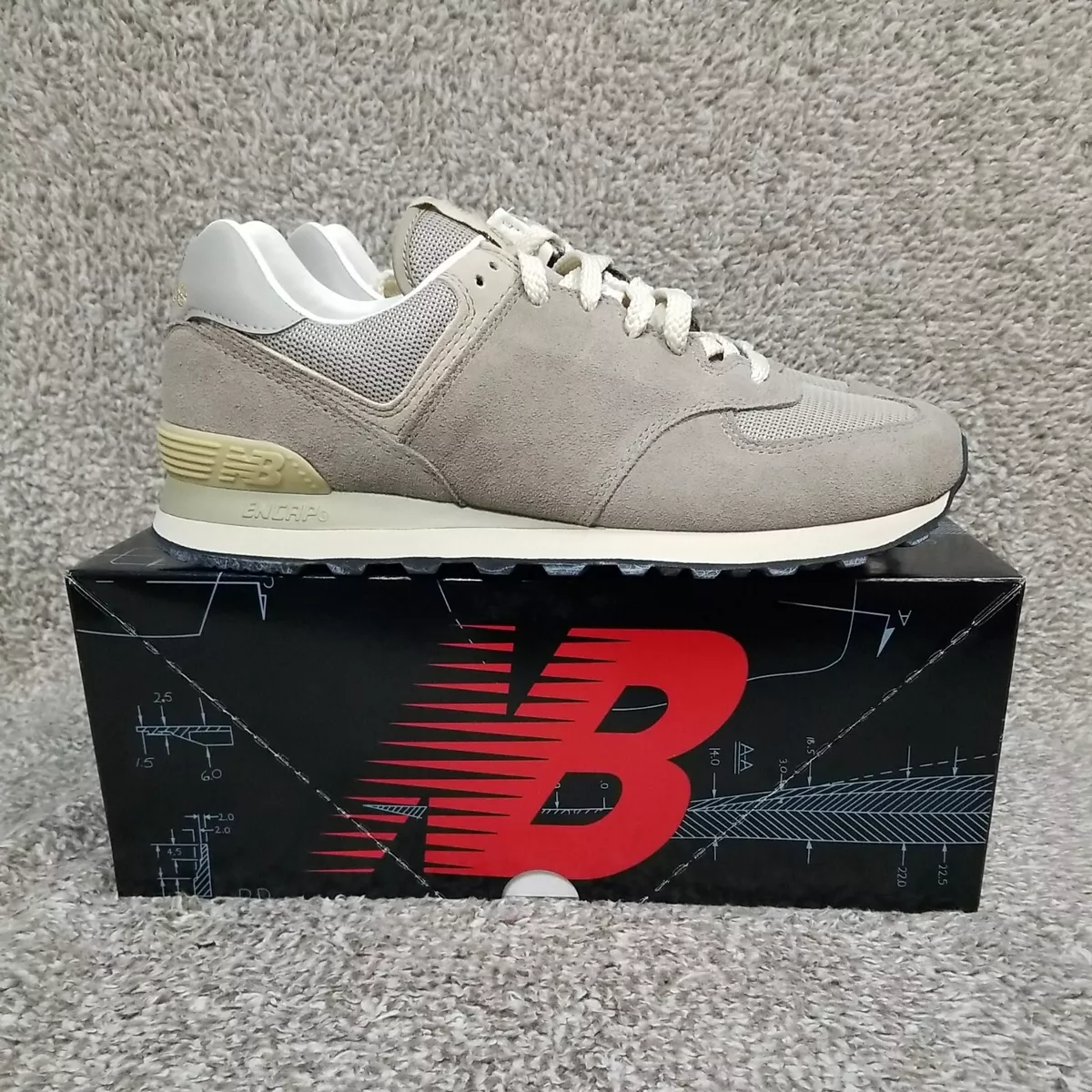 New Balance Size 9.5 Men | 574 Un-N-Ding Grey Tan Shoe U574GDY | eBay