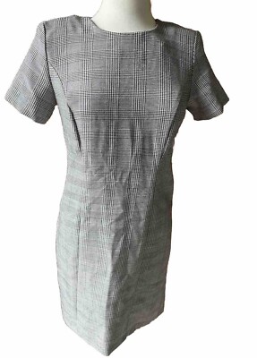 Vintage Women's Paul Harris Design Black/White Plaid Sheath