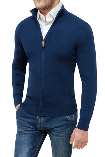 Cardigan Uomo con Bottoni Maglia lavorata Punto Spillo 100% Cotone Made in  Italy