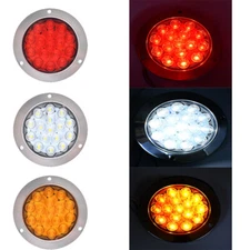 1/2PCS 24 LED 4 Inch Round Backup Reverse Tail Lamp Lights For Truck Trailer