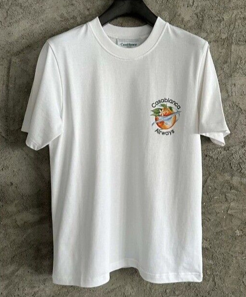 CAMISETA GOTOFREE CASA BLANKA FRANCIA DEPORTES AIRWAY NARANJA TENIS BLANCO ALGODÓN TOP