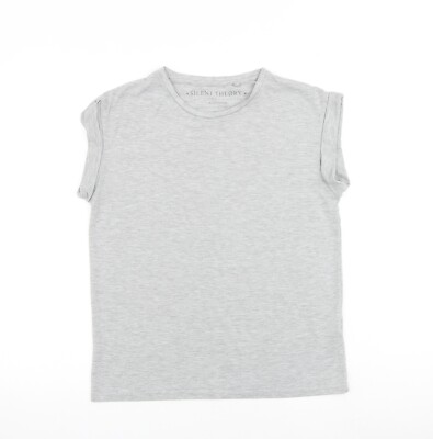 Silent Theory Damen-T-Shirt grau Baumwolle Basic Größe 8 Rundhalsausschnitt
