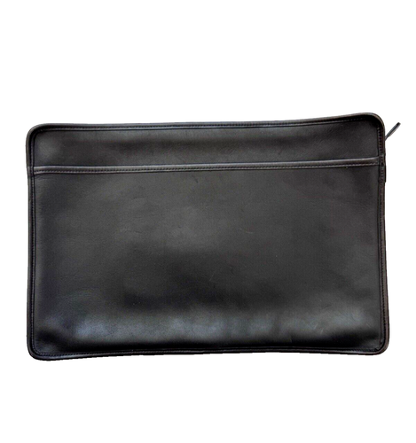 Coach Black Leather Legal Size Document Case Portfolio Briefcase 15x10" VTG 5225
