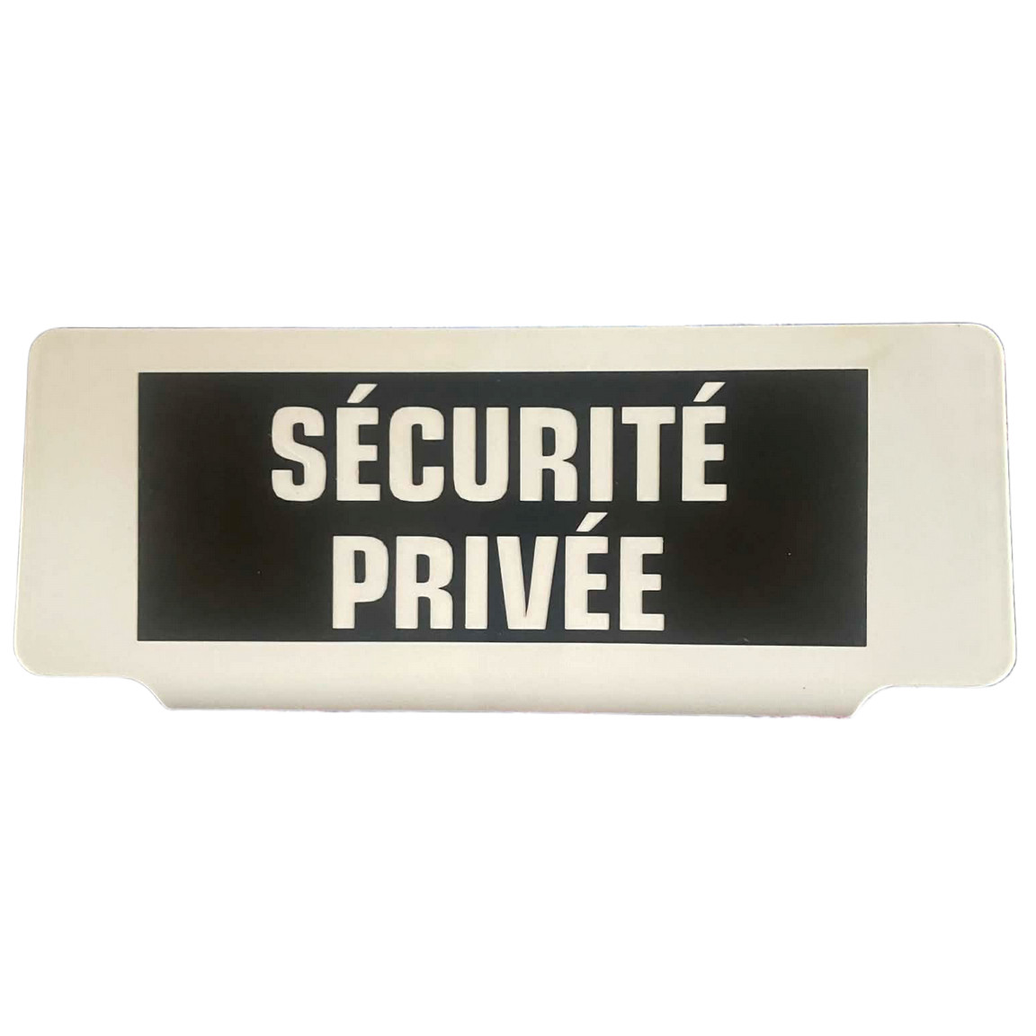 Panneau pare-soleil SÉCURITÉ PRIVÉE rigide en plexiglas de prestige