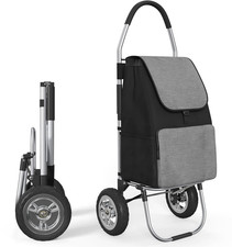 Einkaufstrolley Große Räder Trolley 50L Einkaufswagen Klappbar 50kg Traglast