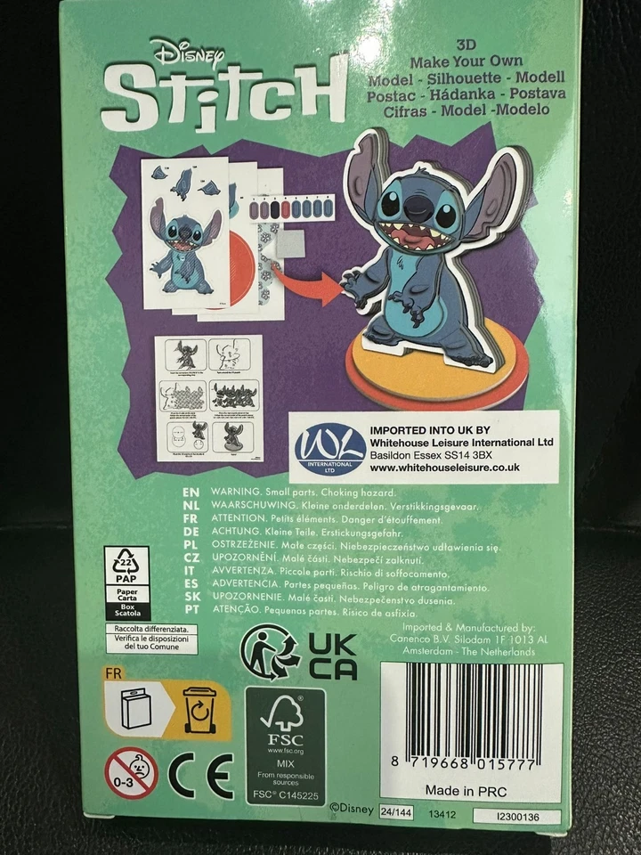 Disneys Stitch 3D Puzzle Figure Make You Own Model Toy 6+ Years - Image 2 of 2
