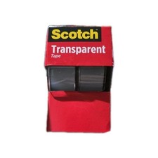 Scotch Transparent Tape Dispensers, Clear, 3/4 in x 250 in, 2 Tape Dispensers