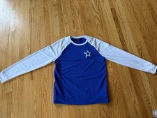 Nike Dallas Cowboys White Royal Historic Throwback Raglan Crew Sweatshirt Sz L