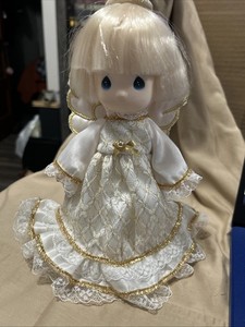 Precious Moments Angel Christmas Tree Topper 9" Blonde Girl Vintage Holiday