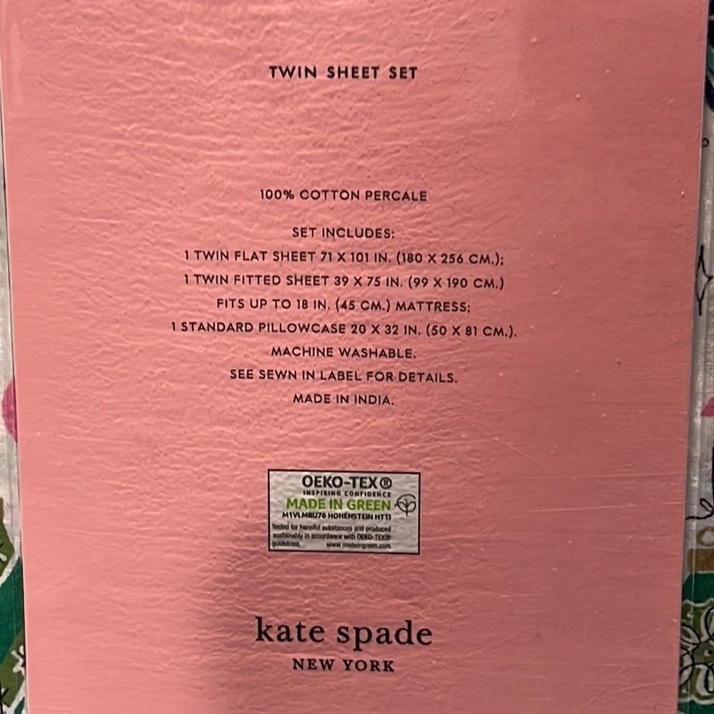 Kate Spade Twin Vintage Christmas Ornament Sheet Set thumbnail 5
