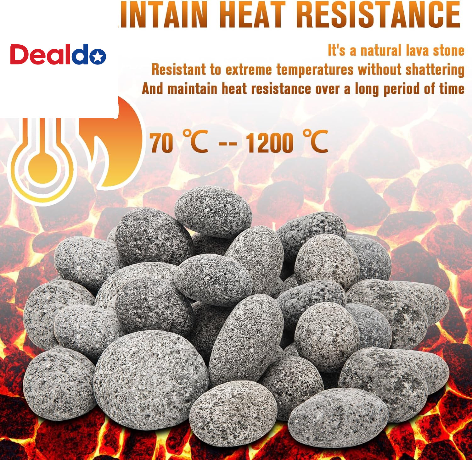 Black Lava Rocks for Fire Pit,2"-3" Natural Lava Stones, Black Lava Rocks for Fi