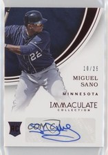 2016 Panini Immaculate Rookie Auto Red 10/25 Miguel Sano #RA-MS Auto 5c9