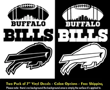 Buffalo Bills Skyline Football 7" Vinyl Decal Vehicle Windows Door Bumper Laptop