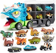 JOYIN 13 in 1 Dinosaur Toys for Kids 3-5, Triceraptor Dinosaur Truck with 12 Pul