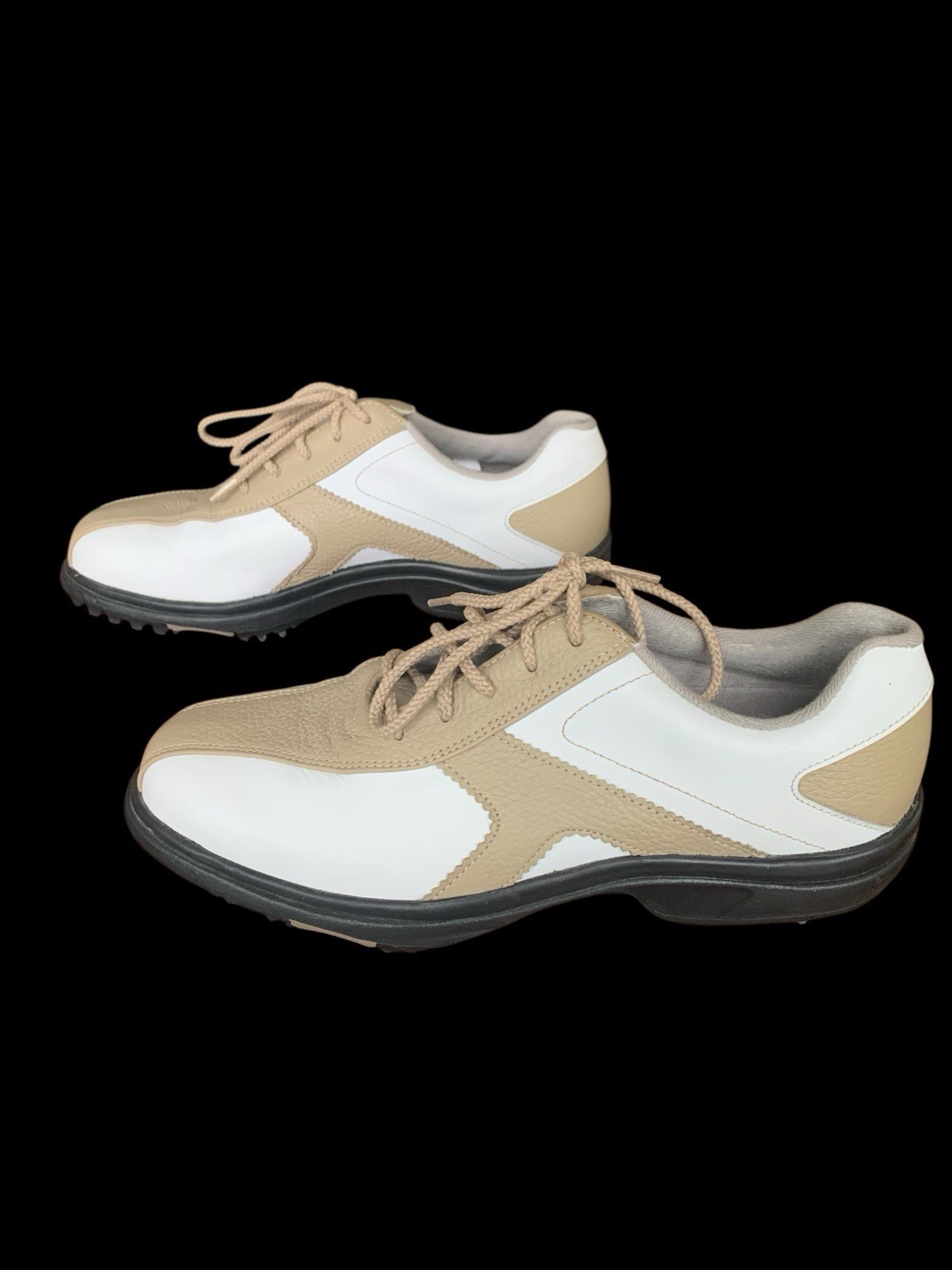 Footjoy Sierra Treks Golf Shoes White Brown Black Saddle Spikes WOMENS 8