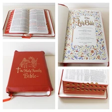 1961 Catholic HOLY BIBLE by Rev. John P. O'Connell LEATHER Illustrated BOXED