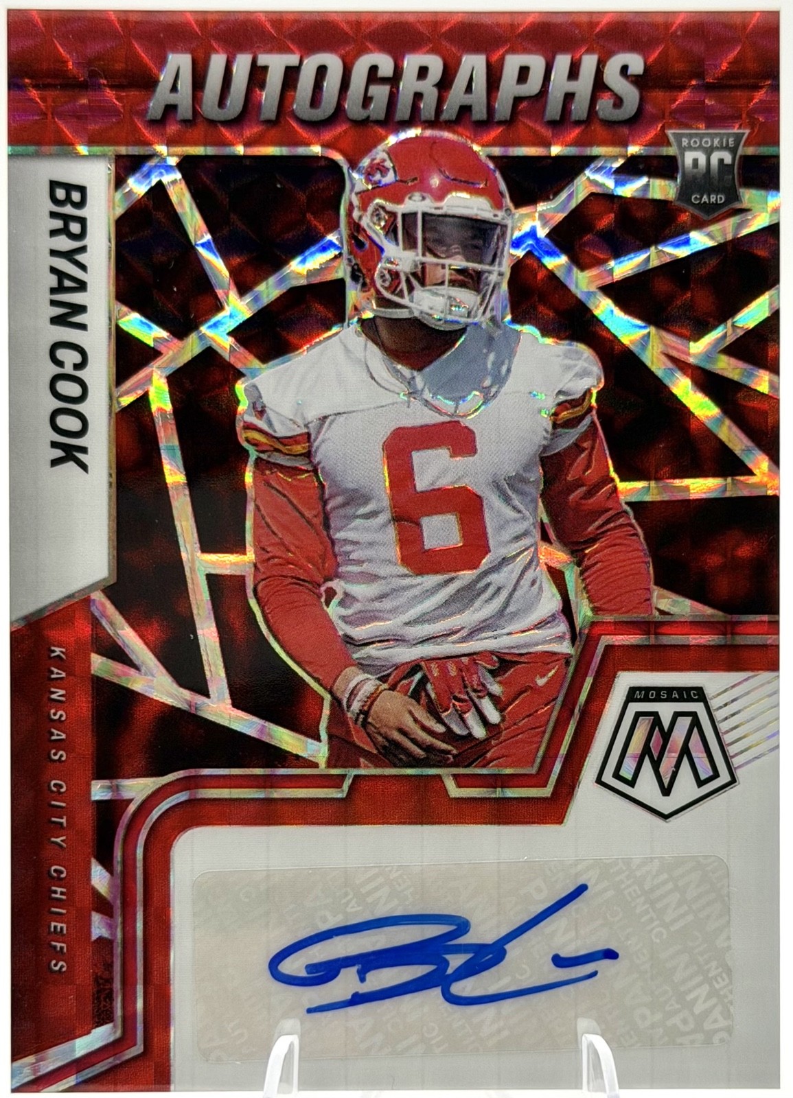 2022 Panini Mosaic Bryan Cook #RAM-BC Rookie Autograph Red Mosaic Chiefs Auto