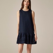 J. Crew Maxine Ruffle Trim Navy Dark Blue Sleeveless Mini Dress Small