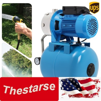 1Hp Shallow Well Pump w/ Pressure Tank Irrigation Water Pump Water Pump Booster