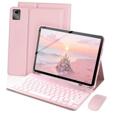 Keyboard Case for Lenovo Tab M11 / K11 LTE 11 Inch 2024, Mouse and 7 Pink