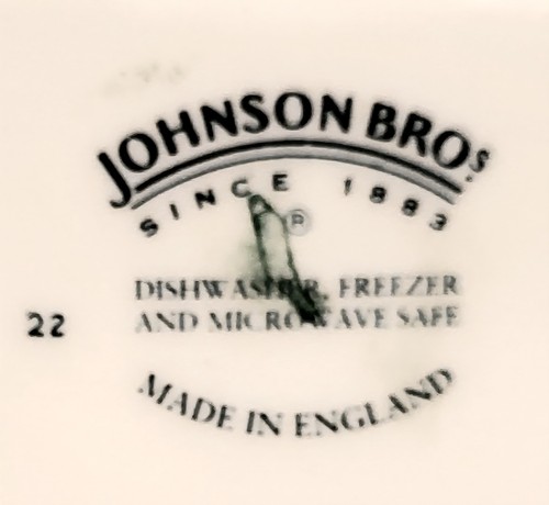 JOHNSON BROTHERS OLD BRITAIN CASTLES PINK FLAT CREAM SOUP BOWL 2 HANDLES SAUCER - Picture 6 of 8