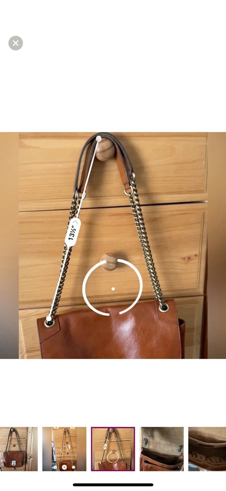 Patricia Nash Lorenza Chain Leather Crossbody Bag-Beet-NWT-$159 - Image 3 of 4