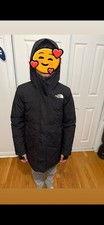 The North Face HyVent Girls Parka Jacket Size L Black Puffer Heavy Coat