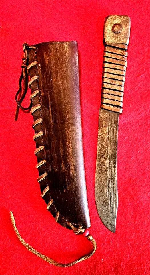 Vintage Trade Knife with Copper Handle and Sheath - Image 4 of 4