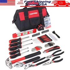215-Piece Home Tool Set Wide Mouth Open Storage Bag Home Repairing Tool Set
