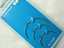 HAND SEWING NEEDLES CURVED REPAIR  CRAFT KNIT QUILTING NEEDLE 3 PCS