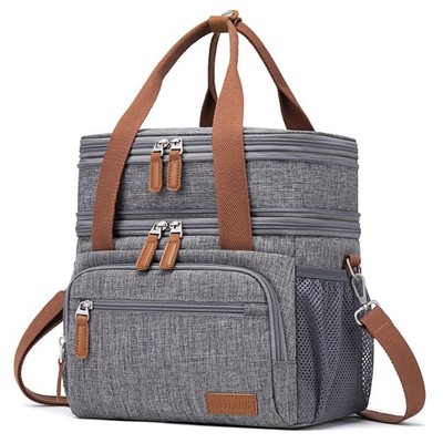 Lunch Bag For Women Men Loncheras Para Mujer Dual Compartment Waterproof Reusabl