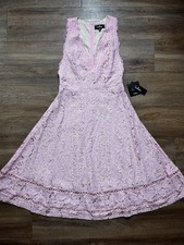 Lulus Kiss Kiss Pink Lace Sleeveless Midi Dress Womens S Light Pink Lined Zipper