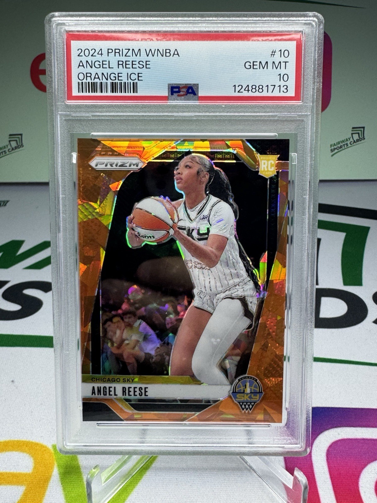 2024 Prizm WNBA Angel Reese Orange Ice Rookie RC #10 PSA 10 - Chicago Sky, Dream