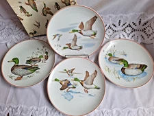 Vintage Seymour Mann Mallards Set of 4 Assorted Dessert Salad Plates Japan