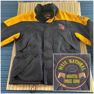Game Rodeo Sponsor Jacket Mens Large Navy Blue Yellow 2009 Dixie National #8655