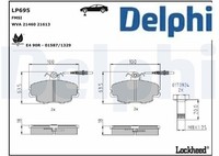 Delphi LP695 Bremsbelagsatz FüR Scheibenbremse Bremsbelagsatz FüR Citroen