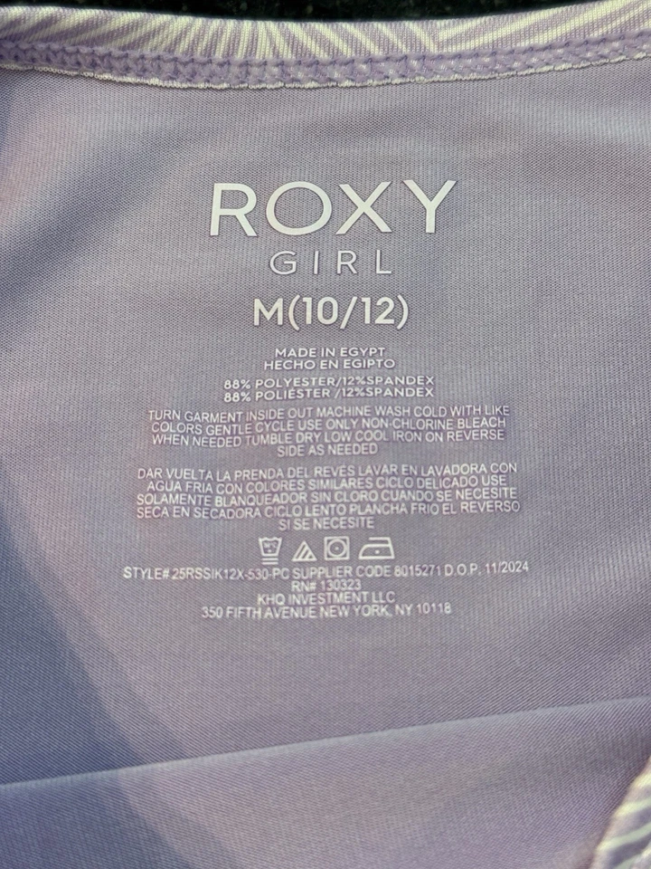 Roxy Meninas Lavanda Natação 2 Peças Protetor de Erupção Cutânea e Parte Inferior Tamanho Médio 10/12 - Imagem 3 de 4