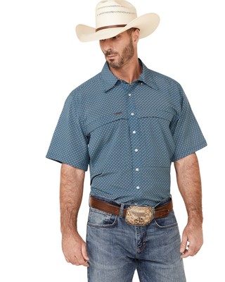 Panhandle Men's Performance Arrow Geo Print Short Sleeve Button-Down Western -