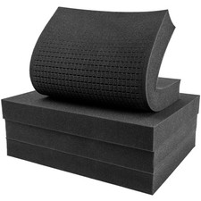 4 Pack 16 x 12 x 2 Inch Case Foam Inserts - Precut, High-Density Black Foam P...