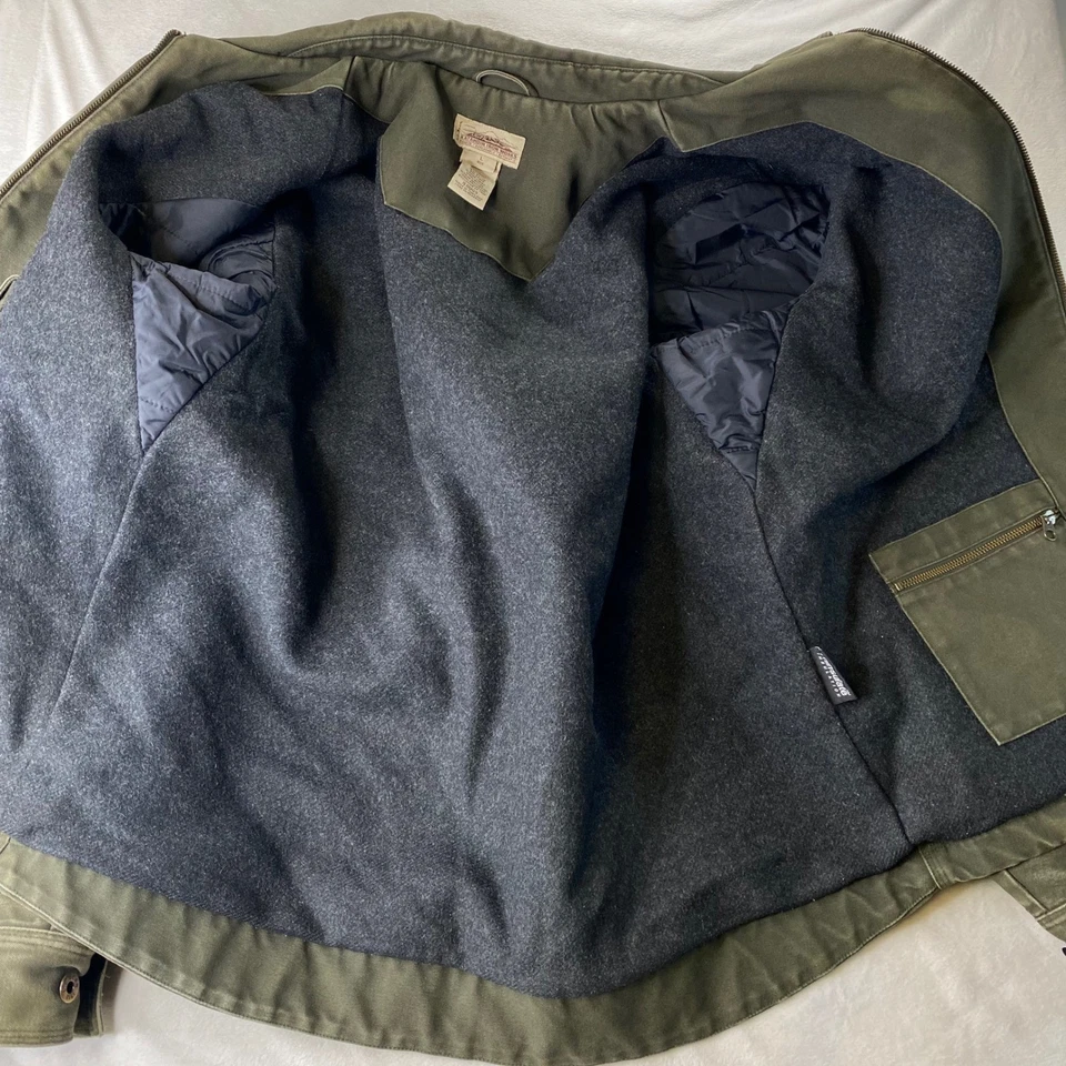 Chaqueta de Lona LL Bean Katadin Iron Works Forrada de Lana Detroit Grande Se Ajusta a XL Tareas Foto 3 de 4