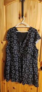 TORRID Size 5/5X  Star Print Wireless Flutter Sleeve Skater Swim Dress w/Briefs 